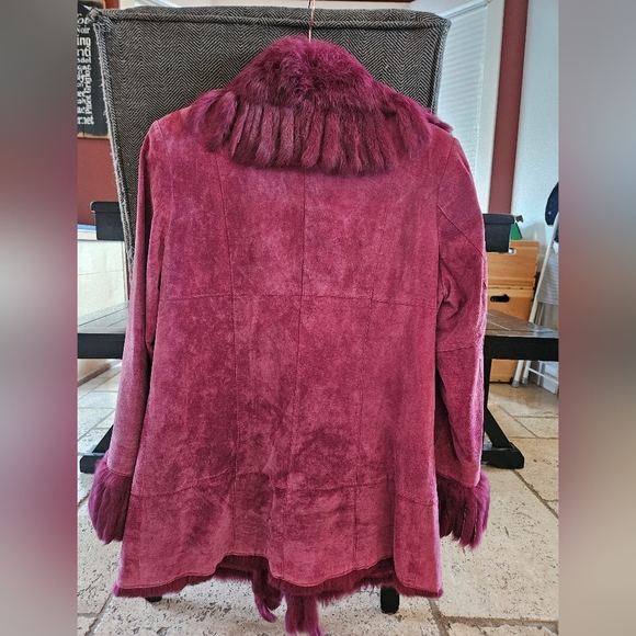 Vintage late 90's Suede & Rabbit Fur Jacket - Picture 4 of 4
